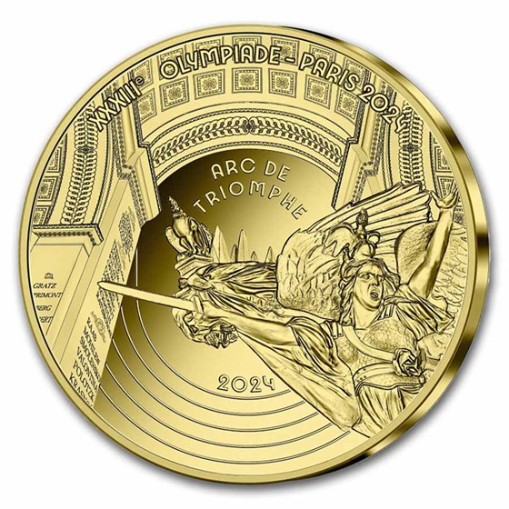 2024 1/4 oz Proof Gold €50 Paris 2024 Olympics: Arc de Triomphe 2024 1/4 oz Proof Gold €50 Paris 2024 Olympics: Arc de Triomphe