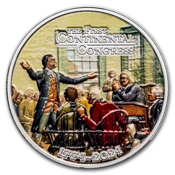 2024 1 oz Ag $1 Revolution: First Continental Congress (Color) 2024 1 oz Ag $1 Revolution: First Continental Congress (Color)