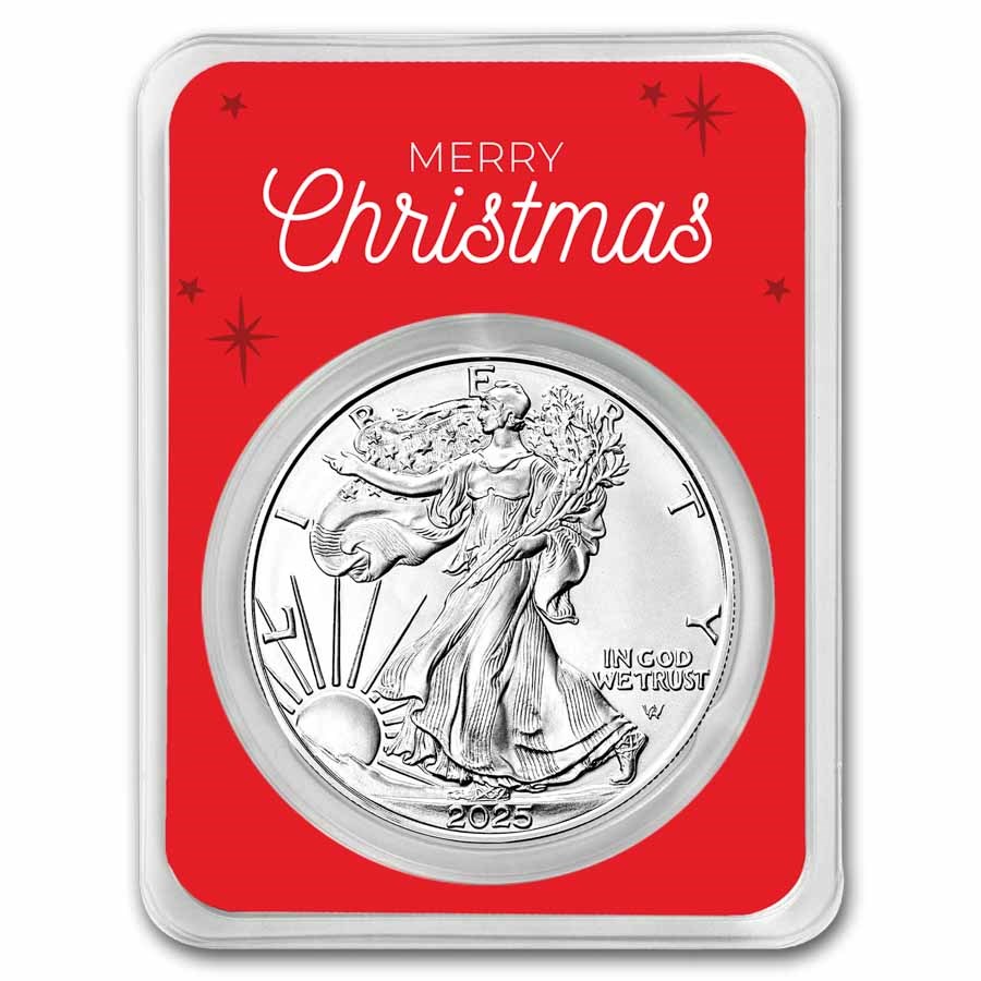 2024 1 oz American Silver Eagle - w/Christmas Snowy Village Card