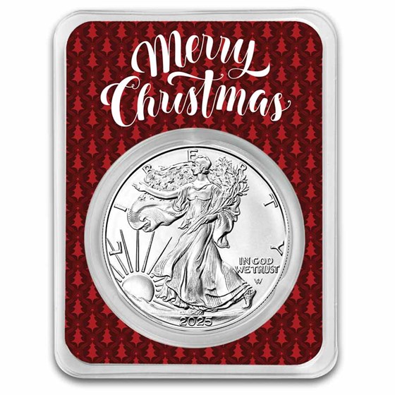 2024 1 oz American Silver Eagle - w/Elegant Merry Christmas Card 2024 1 oz American Silver Eagle - w/Elegant Merry Christmas Card