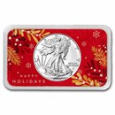 2024 1 oz American Silver Eagle - w/Premium Case, Happy Holidays