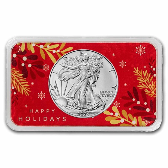 2024 1 oz American Silver Eagle - w/Premium Case, Happy Holidays 2024 1 oz American Silver Eagle - w/Premium Case, Happy Holidays