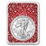 2024 1 oz American Silver Eagle - w/Red Winter Holiday Card