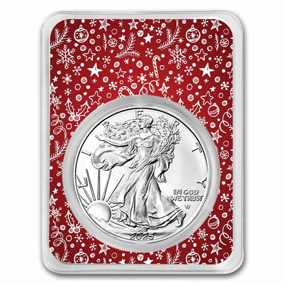 2024 1 oz American Silver Eagle - w/Red Winter Holiday Card 2024 1 oz American Silver Eagle - w/Red Winter Holiday Card
