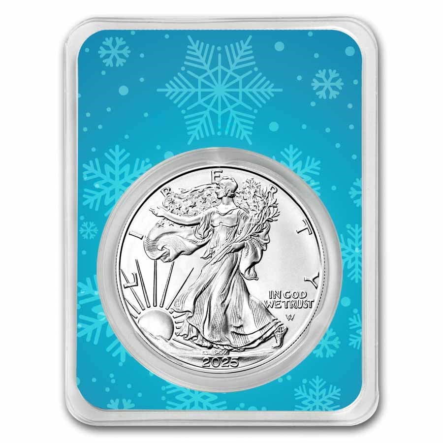2024 1 oz American Silver Eagle - w/Snowflakes Card