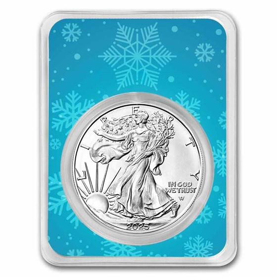 2024 1 oz American Silver Eagle - w/Snowflakes Card 2024 1 oz American Silver Eagle - w/Snowflakes Card