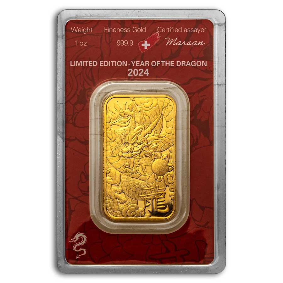 2024 1 oz Gold Bar - Argor-Heraeus Dragon