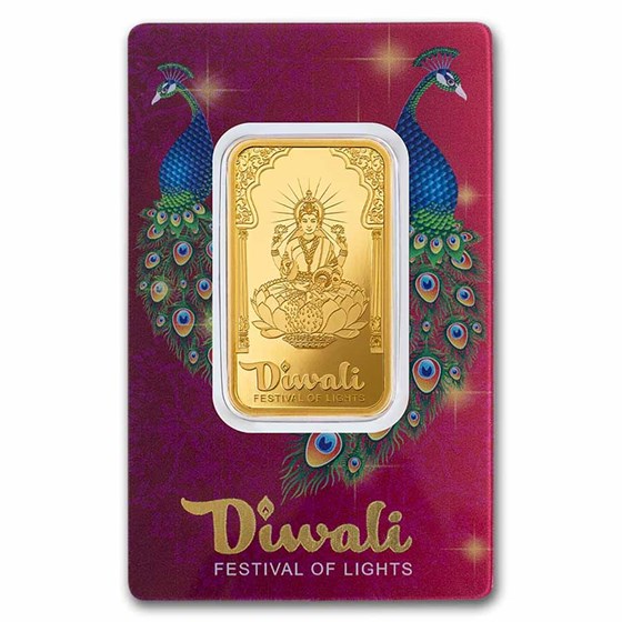 2024 1 oz Gold Bar - PAMP PAMP Suisse Diwali Lakshmi & Peacocks 2024 1 oz Gold Bar - PAMP PAMP Suisse Diwali Lakshmi & Peacocks