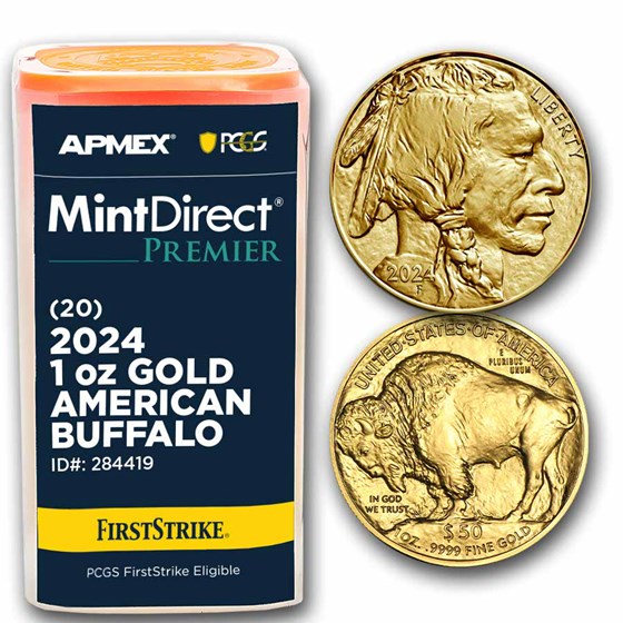 2024 1 oz Gold Buffalo (20-Coin MD® Premier Tube + PCGS FS) 2024 1 oz Gold Buffalo (20-Coin MD® Premier Tube + PCGS FS)