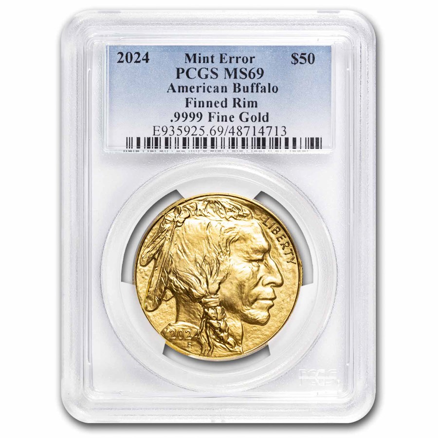 2024 1 oz Gold Buffalo MS-69 PCGS (Mint Error, Finned Rim)
