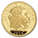 2024 1 oz Gold Royal Tudor Beasts Seymour Unicorn Prf (Box/COA)