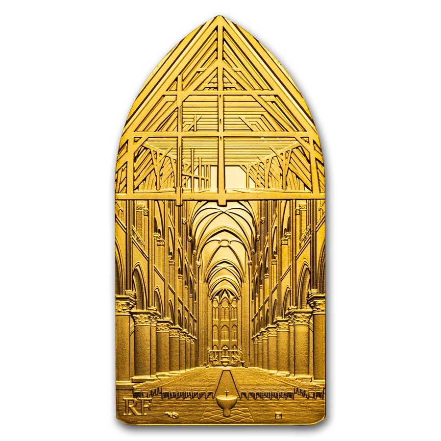 2024 1 oz Proof Gold €200 Excellence Series (Notre-Dame Shape)