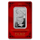 2024 1 oz Silver Bar - PAMP Legend of the Azure Dragon