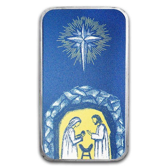 2024 1 oz Silver Colorized Bar - Beneath the Star of Bethlehem 2024 1 oz Silver Colorized Bar - Beneath the Star of Bethlehem