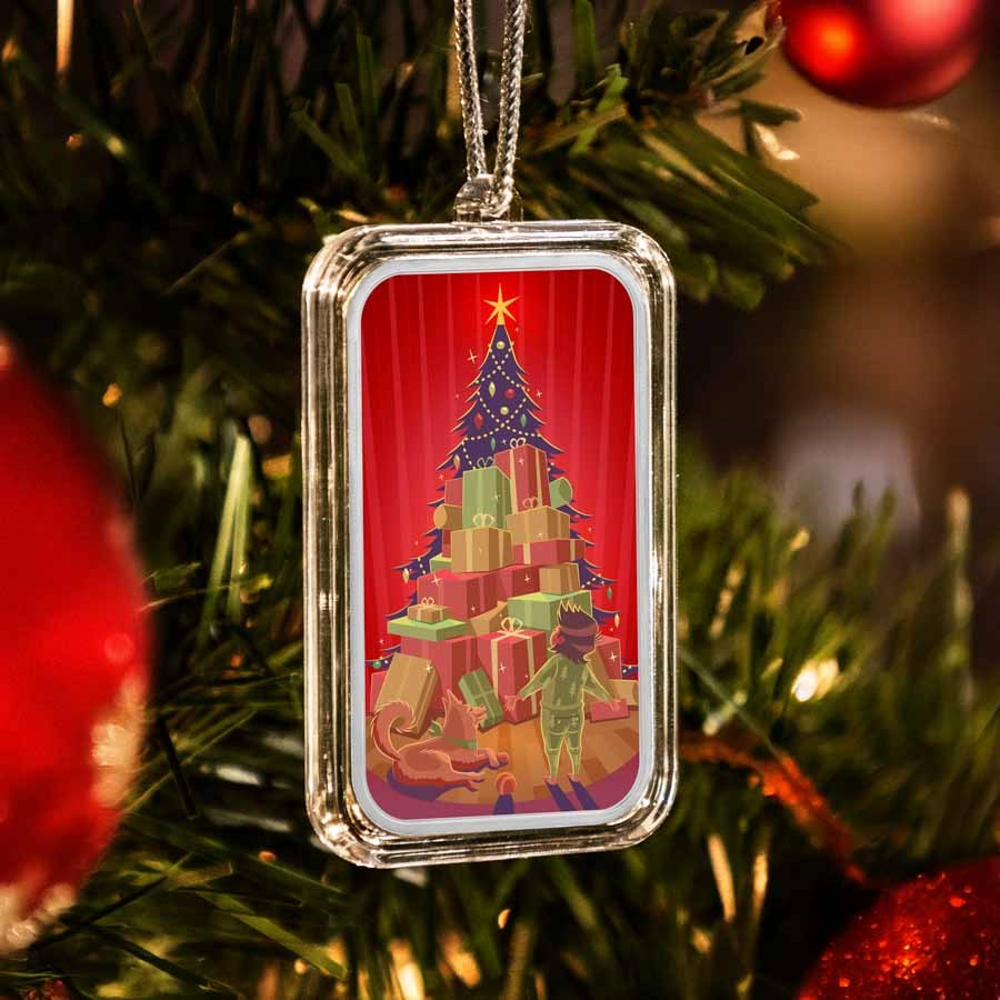 2024 1 oz Silver Colorized Bar - Christmas Morning Kid
