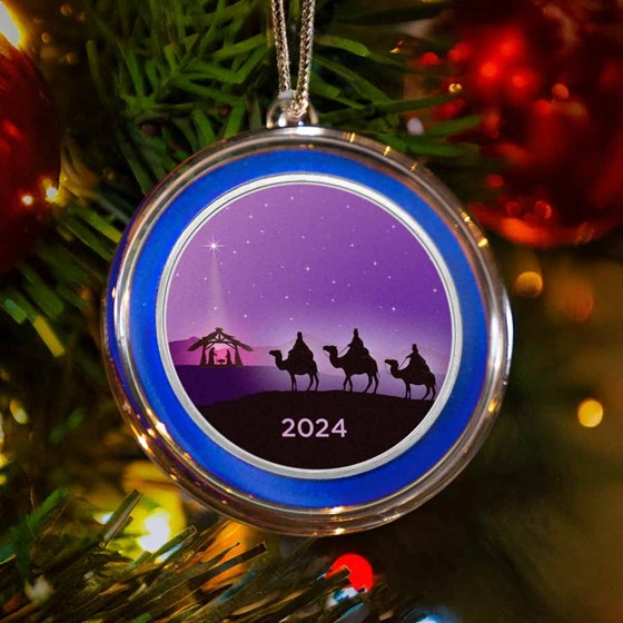 2024 1 oz Silver Colorized Round - 3 Wise Men - Amethyst Night 2024 1 oz Silver Colorized Round - 3 Wise Men - Amethyst Night