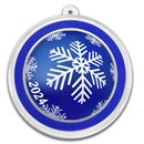 2024 1 oz Silver Colorized Round - Blue Snowflake Ornament