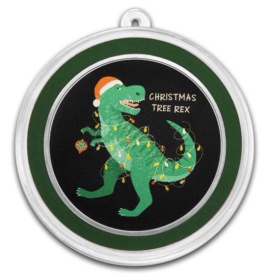 2024 1 oz Silver Colorized Round - Christmas Tree Rex 2024 1 oz Silver Colorized Round - Christmas Tree Rex