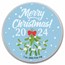 2024 1 oz Silver Colorized Round - Deer Under Mistletoe & Snow