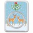 2024 1 oz Silver Colorized Round - Deer Under Mistletoe & Snow