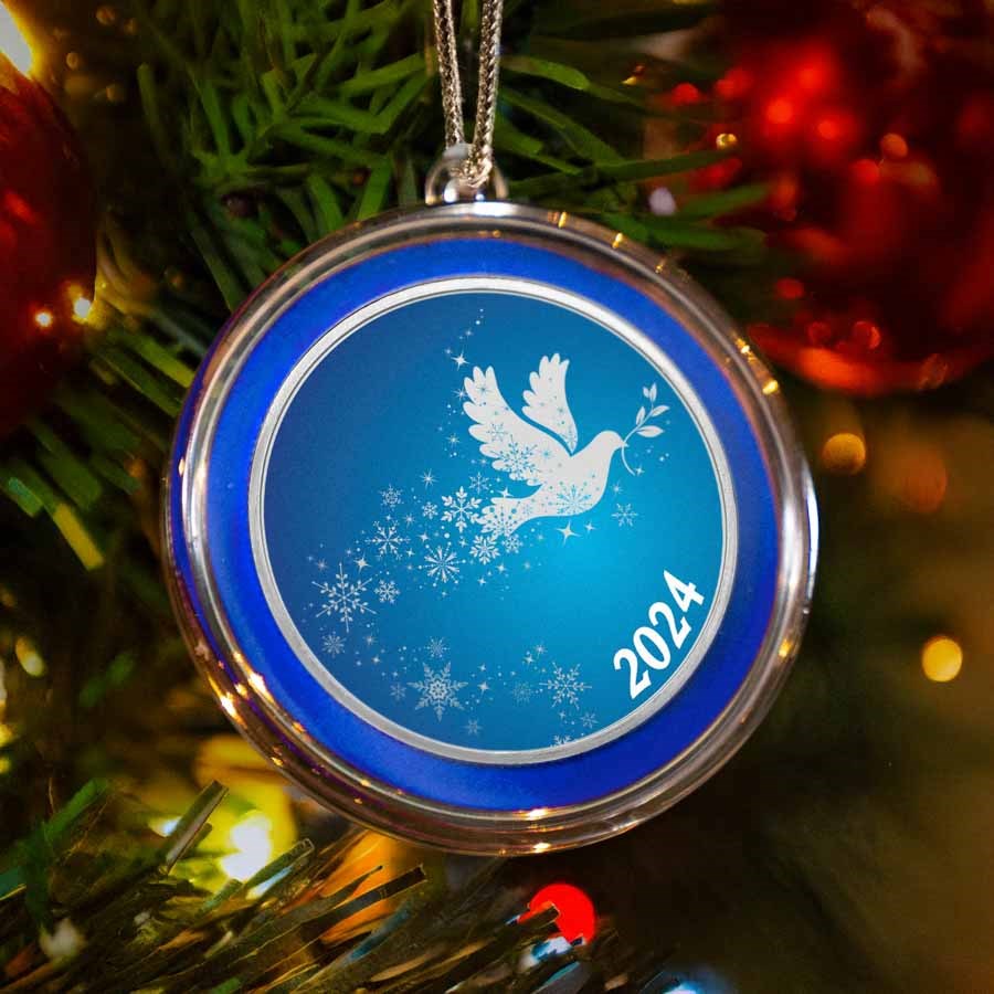 2024 1 oz Silver Colorized Round - Dove Snowflakes