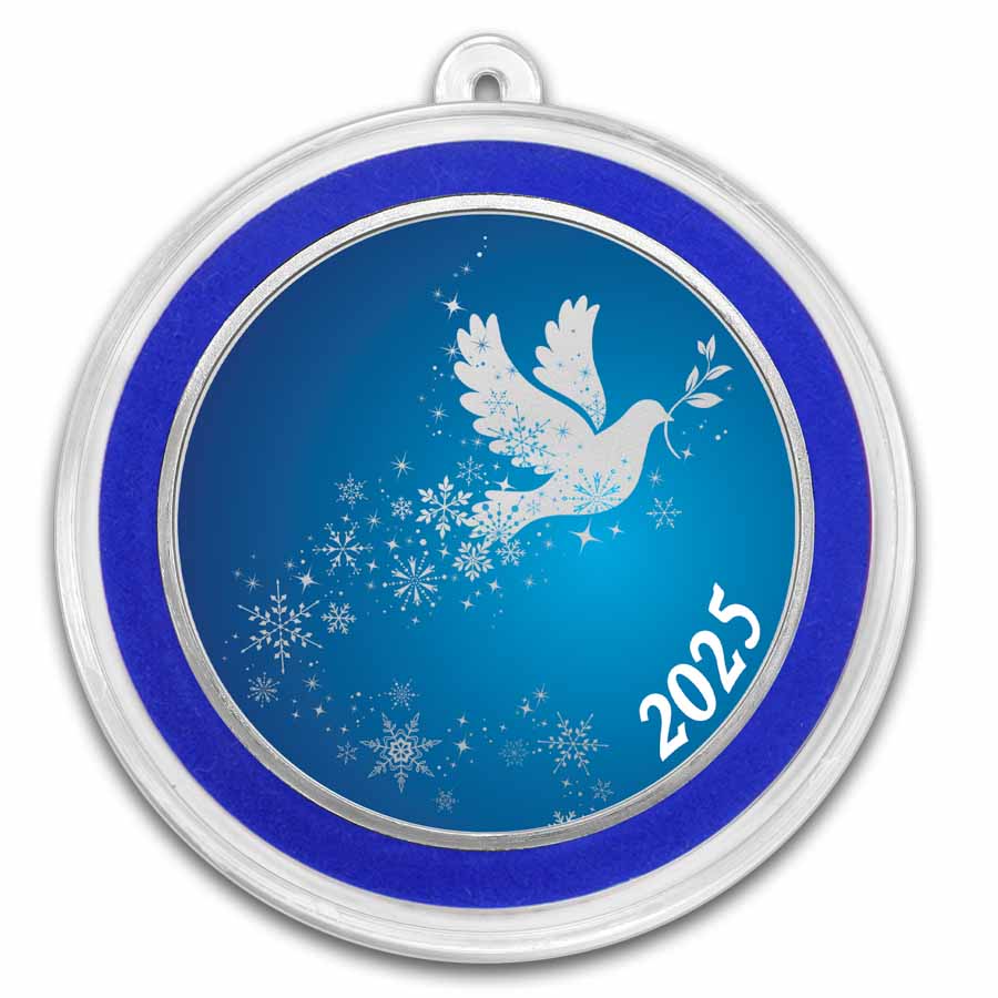 APMEX - 2024 1 oz Silver Colorized Round - Dove Snowflakes