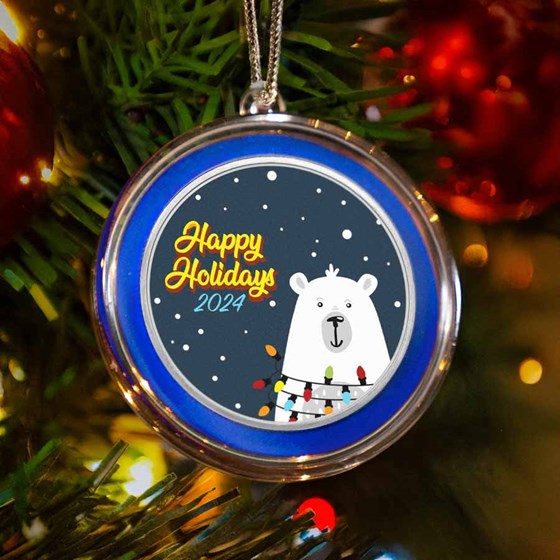 2024 1 oz Silver Colorized Round - Happy Holidays Polar Bear 2024 1 oz Silver Colorized Round - Happy Holidays Polar Bear