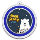 2024 1 oz Silver Colorized Round - Happy Holidays Polar Bear