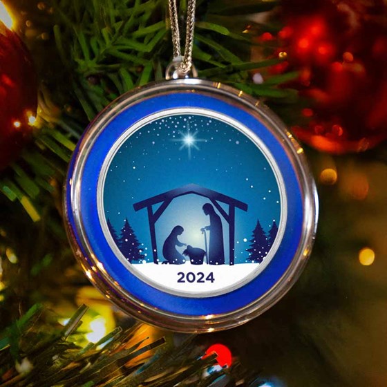 2024 1 oz Silver Colorized Round - Jesus In The Manger Blue 2024 1 oz Silver Colorized Round - Jesus In The Manger Blue