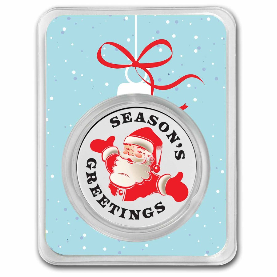 2024 1 oz Silver Colorized Round - Season's Greetings Santa