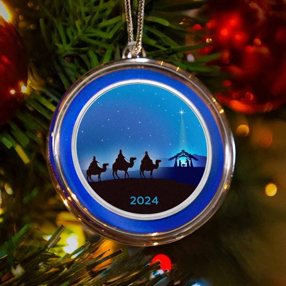 2024 1 oz Silver Colorized Round - Three Wise Men Blue 2024 1 oz Silver Colorized Round - Three Wise Men Blue