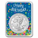 2024 1 oz Silver Eagle - w/Happy Birthday, Confetti Card, In TEP