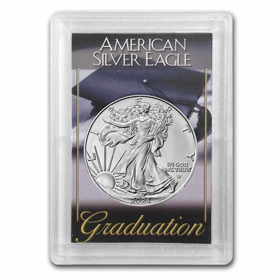 2024 1 oz Silver Eagle - w/Harris Holder, Graduation Design