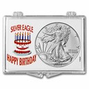 2024 1 oz Silver Eagle - w/Snap-Lock, Happy Birthday Design