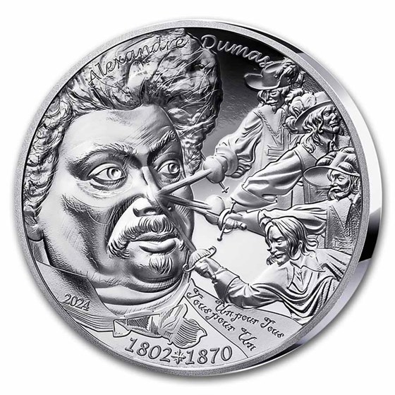 2024 1 oz Silver HR €20 The Art of The Pen (Alexandre Dumas) 2024 1 oz Silver HR €20 The Art of The Pen (Alexandre Dumas)