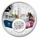 2024 1 oz Silver Treasures of the U.S. Vermont Marble (Colorized)