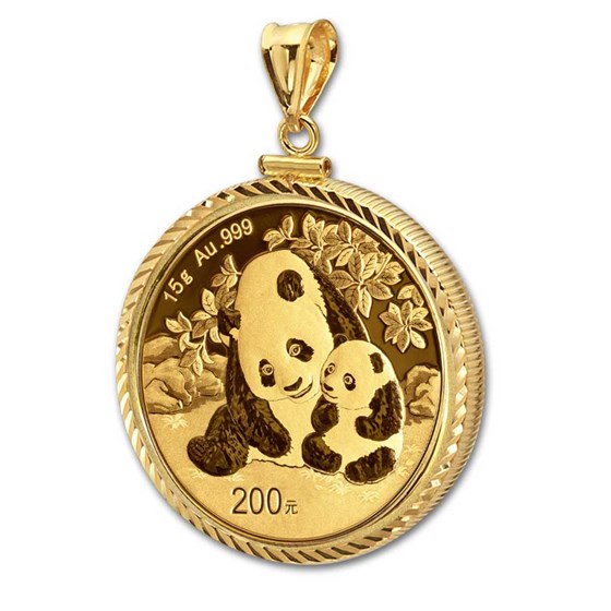 2024 15 gram Gold Panda Pendant (Diamond-Cut Screw Top Bezel) 2024 15 gram Gold Panda Pendant (Diamond-Cut Screw Top Bezel)
