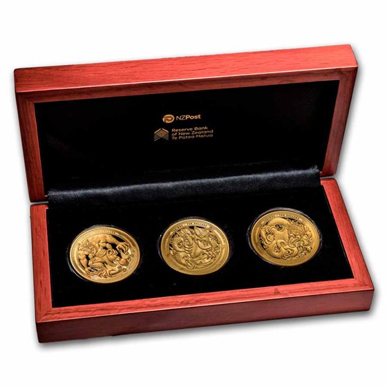 2024 - 2026 New Zealand 3-Coin Gold Taniwha Proof Set