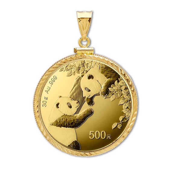 2024 30 gram Gold Panda Pendant (DiamondCut Screw Top Bezel)