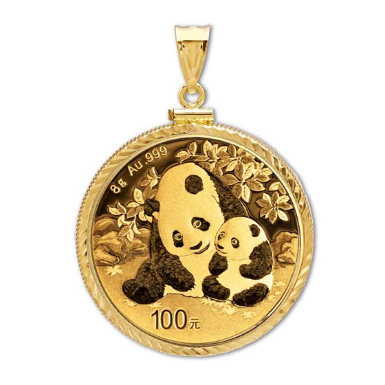 2024 8 gram Gold Panda Pendant (Diamond-Screw Top Bezel) 2024 8 gram Gold Panda Pendant (Diamond-Screw Top Bezel)