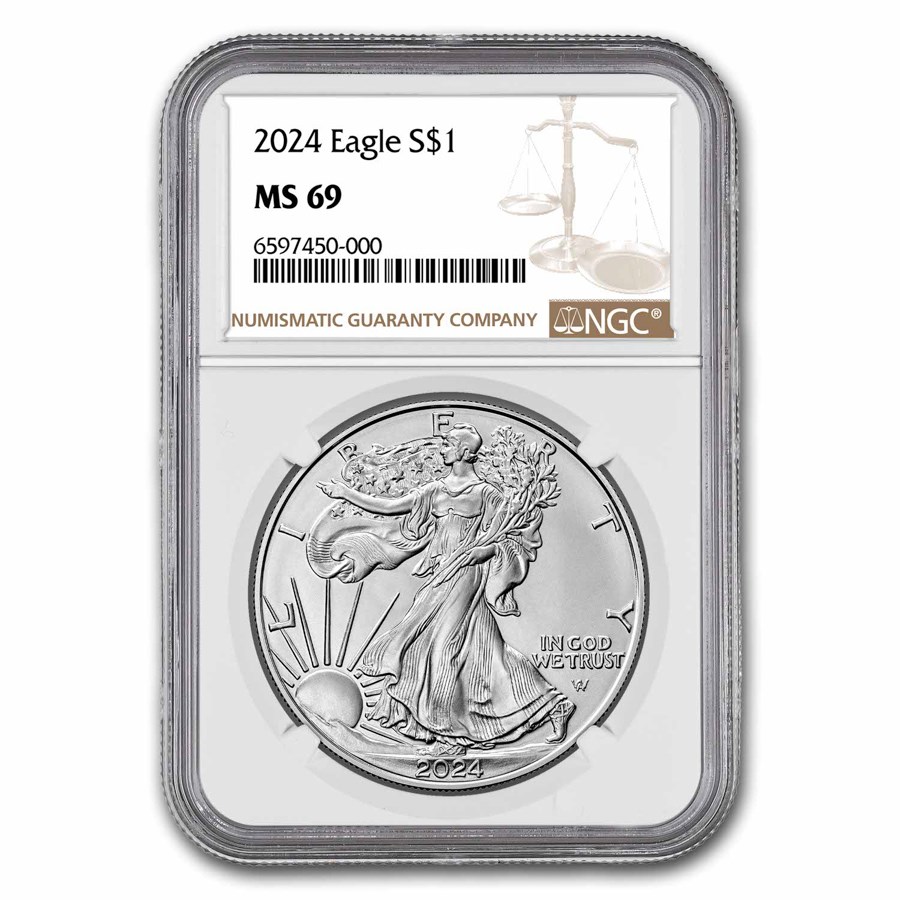 Buy 2024 Silver Eagle MS69 NGC APMEX