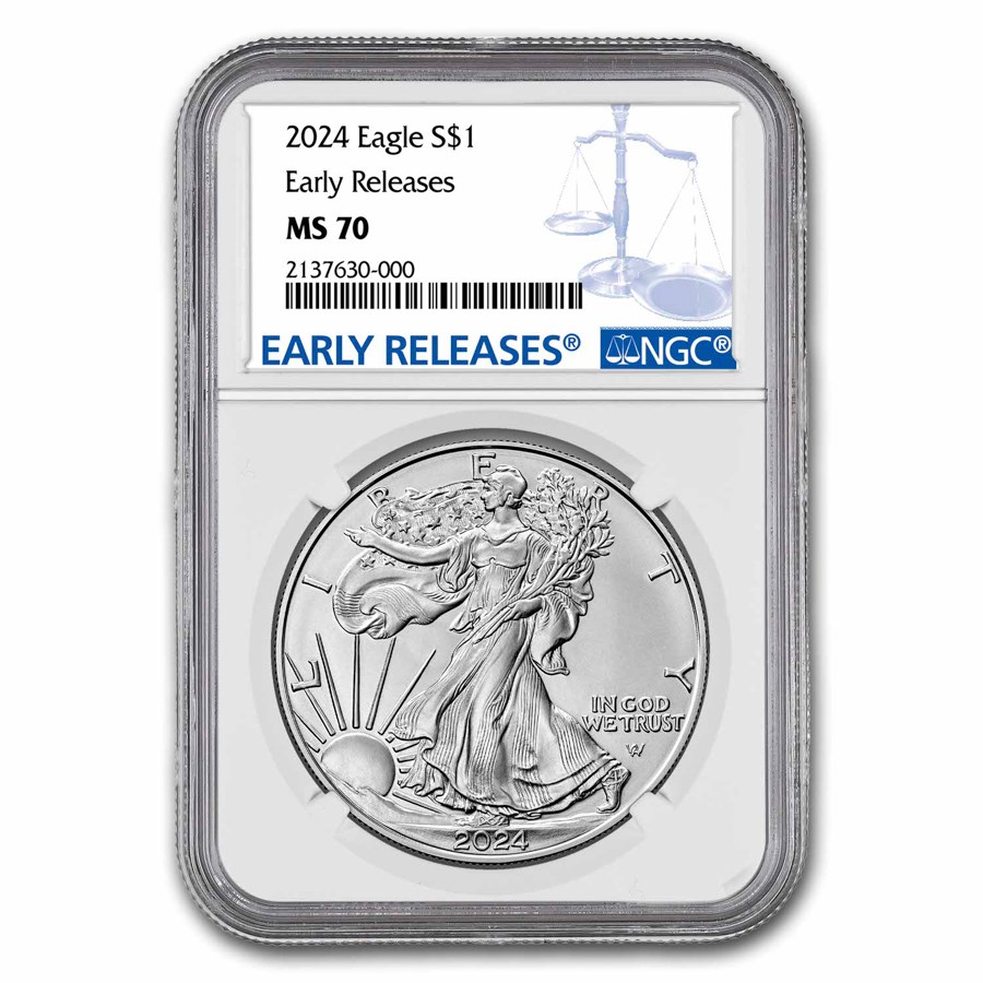 Buy 2024 Silver Eagle MS70 NGC Early Release APMEX