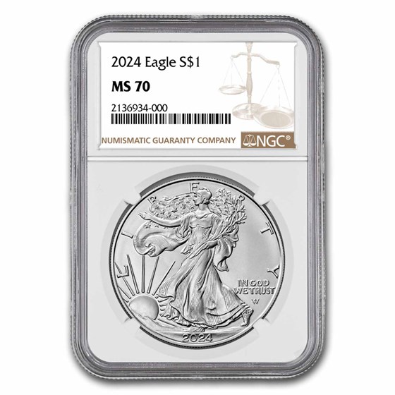 Buy 2024 Silver Eagle MS70 NGC APMEX