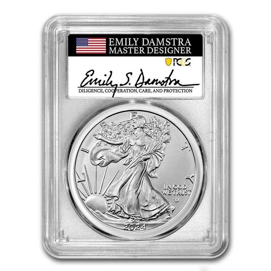 Buy 2025 Silver Eagle MS70 PCGS Damstra APMEX