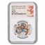 2024 AUS 1/2 oz Ag 10-Coin Colorized Lunar Dragon Set MS-70 NGC
