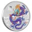 2024 AUS 1/2 oz Silver Purple Lunar Dragon BU (Cap, SIII)