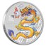 2024 AUS 1/2 oz Silver Yellow Lunar Dragon BU (Cap, SIII)