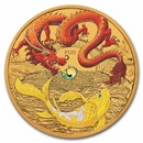 2024 AUS 1 oz Gold Colorized Dragon & Koi (Red Dragon)