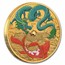 2024 AUS 1 oz Gold Colorized Dragon & Koi (Teal Dragon)