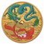 2024 AUS 1 oz Gold Colorized Dragon & Koi (Teal Dragon)